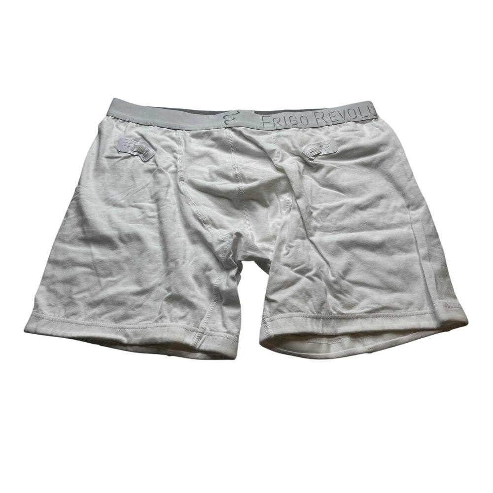 9-77(1) FRIGO Men's Cotton Stretch Boxer Brief Underwear White Medium